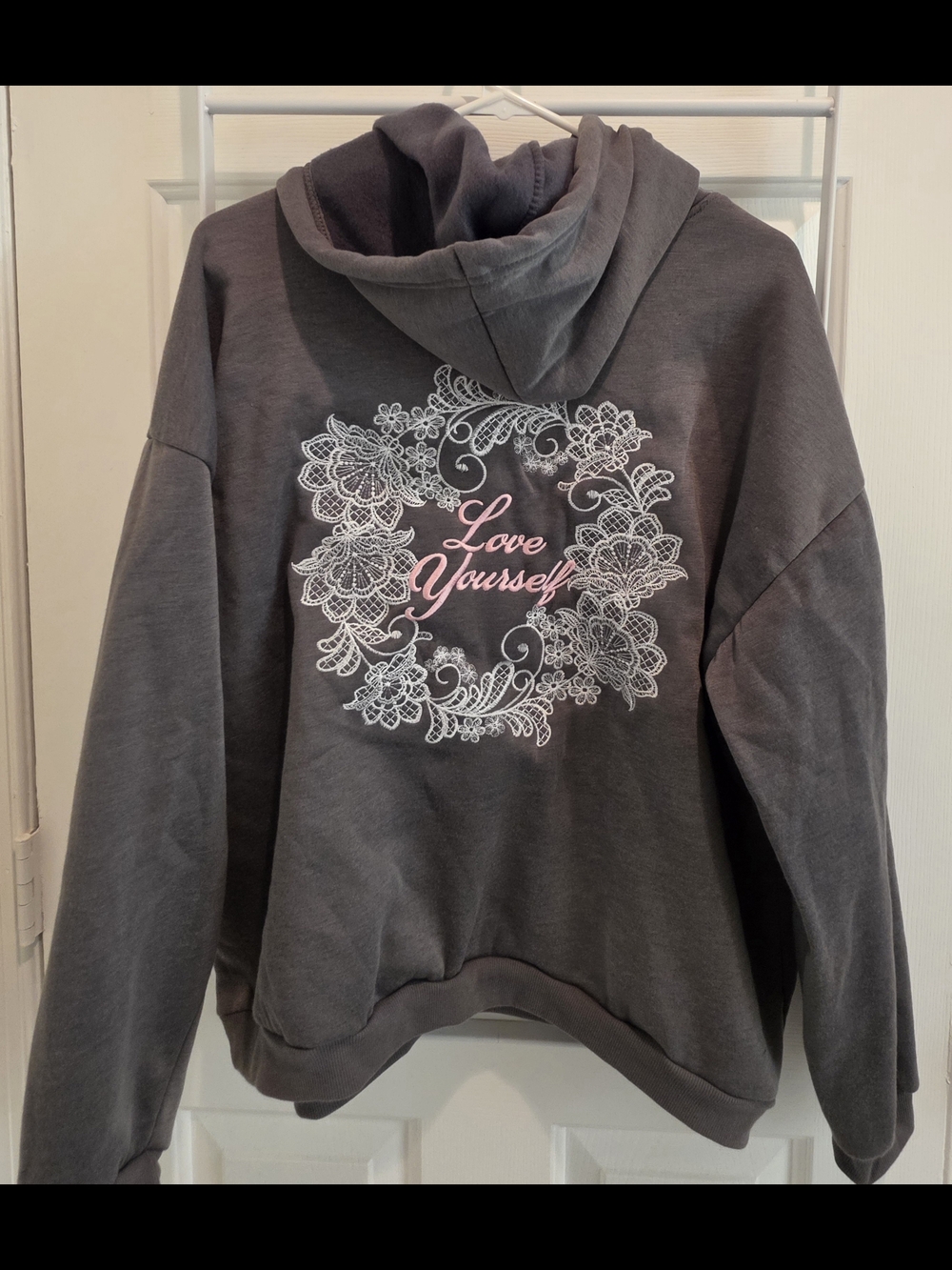 Love Yourself Graphic Hoodie - Charcoal